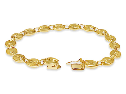 Mariner Solid White/Yellow/Rose Gold Handmade Bracelet , 9mm, 6.5-10 Inch