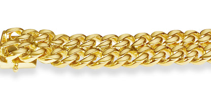 ID Curb Solid White/Yellow/Rose Gold Handmade Bracelet , 16mm, 6.5-10 Inch