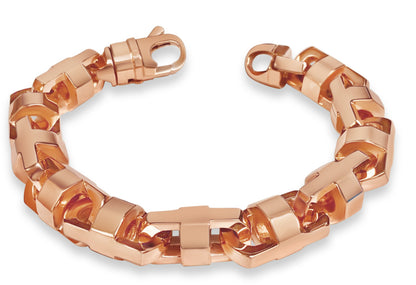 Anchor Mariner Solid White/Yellow/Rose Gold Handmade Bracelet , 15mm, 6.5-10 Inch