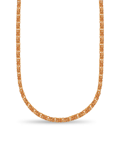 Flat Byzantine Solid White/Yellow/Rose Gold Handmade Necklace , 11mm, 16-30 Inch