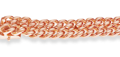 ID Curb Solid White/Yellow/Rose Gold Handmade Bracelet , 16mm, 6.5-10 Inch