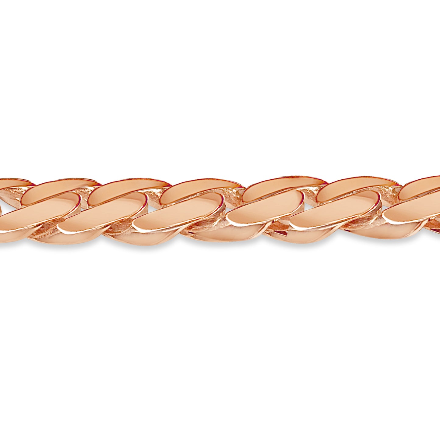 Curb Solid White/Yellow/Rose Gold Handmade Bracelet , 14mm, 6.5-10 Inch