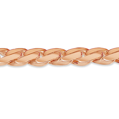 Curb Solid White/Yellow/Rose Gold Handmade Bracelet , 14mm, 6.5-10 Inch