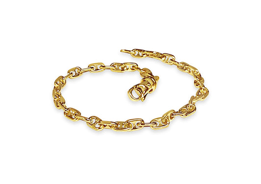 Anchor Mariner Solid White/Yellow/Rose Gold Handmade Bracelet , 5mm, 6.5-10 Inch