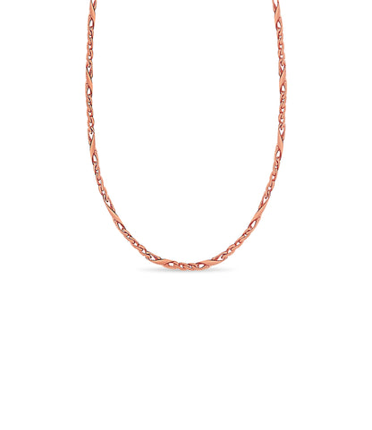 XO Curb Solid White/Yellow/Rose Gold Handmade Necklace , 6mm, 16-30 Inch