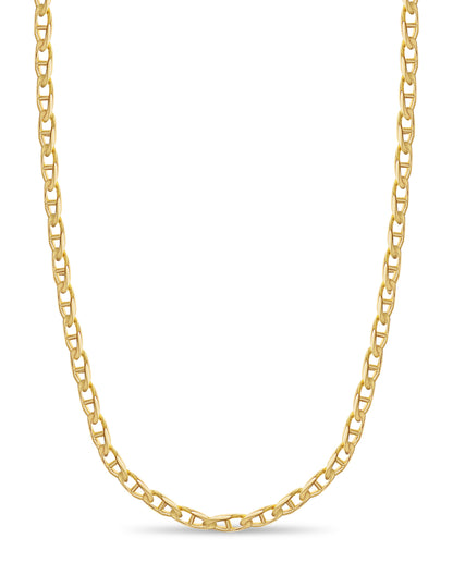 Mariner Solid White/Yellow/Rose Gold Handmade Necklace , 11mm, 16-30 Inch