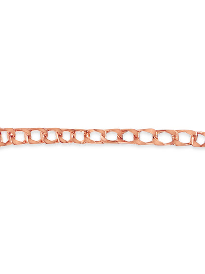 Curb Solid White/Yellow/Rose Gold Handmade Bracelet , 10mm, 6.5-10 Inch