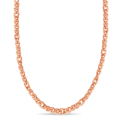 Mariner Solid White/Yellow/Rose Gold Handmade Necklace , 7mm, 16-30 Inch