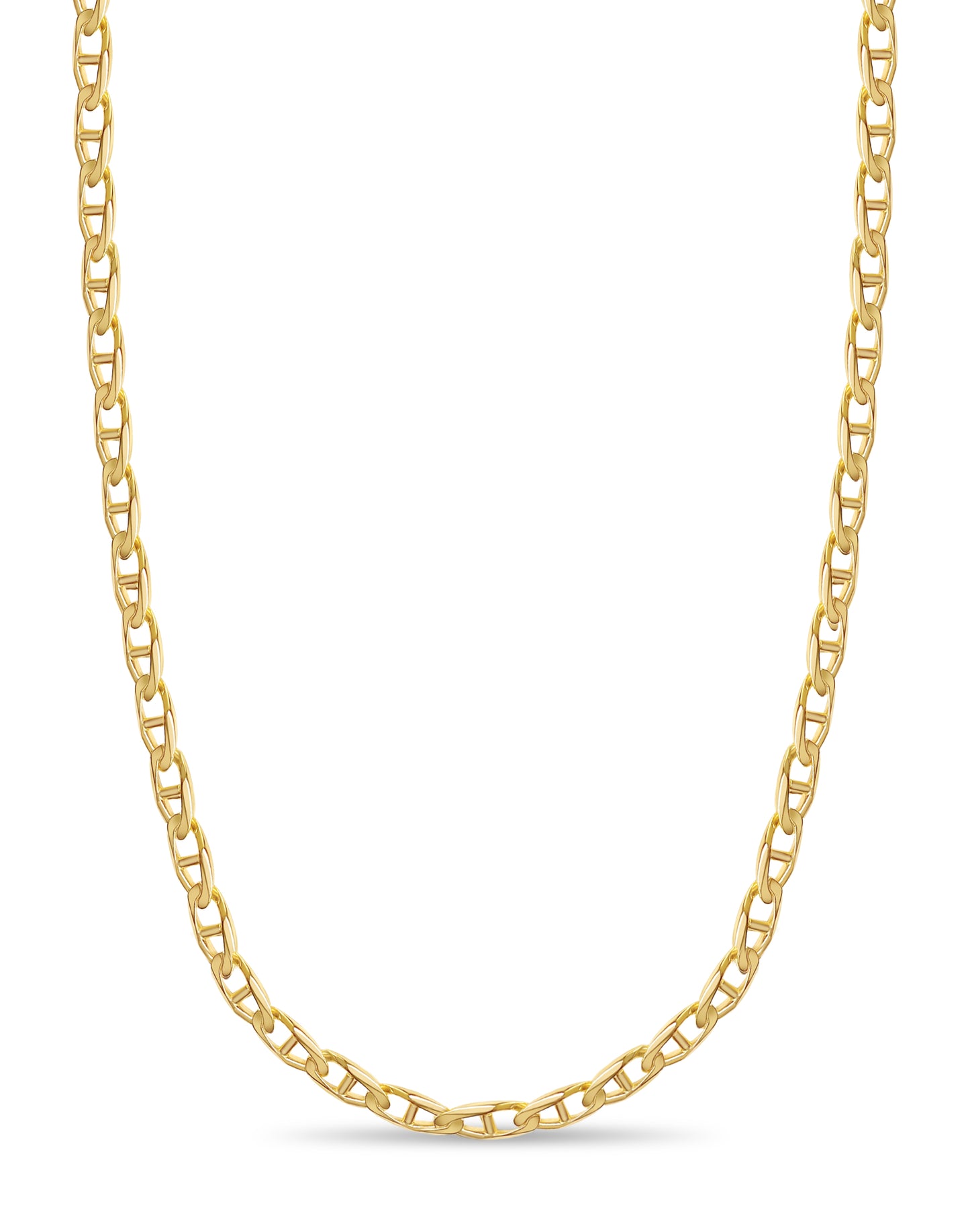 Mariner Solid White/Yellow/Rose Gold Handmade Necklace , 11mm, 16-30 Inch