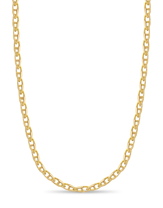 Mariner Solid White/Yellow/Rose Gold Handmade Necklace , 11mm, 16-30 Inch