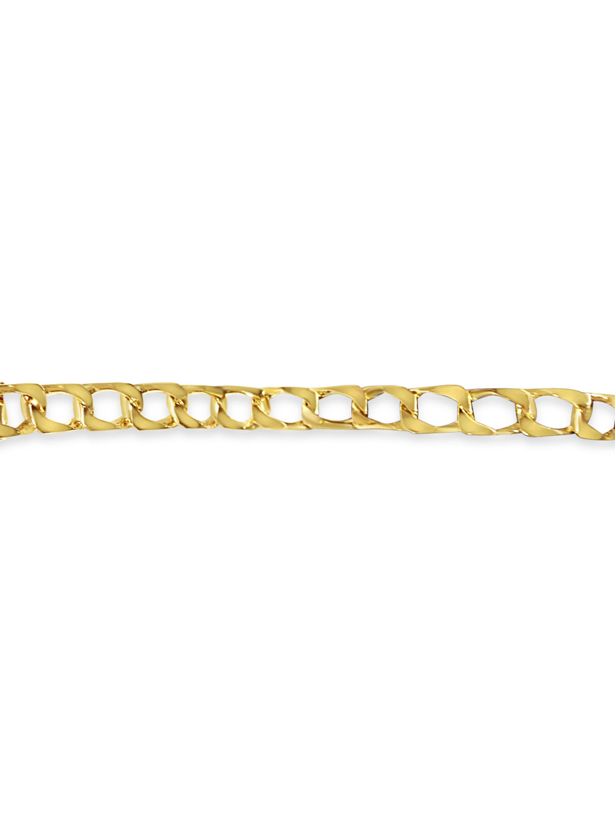 Curb Solid White/Yellow/Rose Gold Handmade Bracelet , 10mm, 6.5-10 Inch