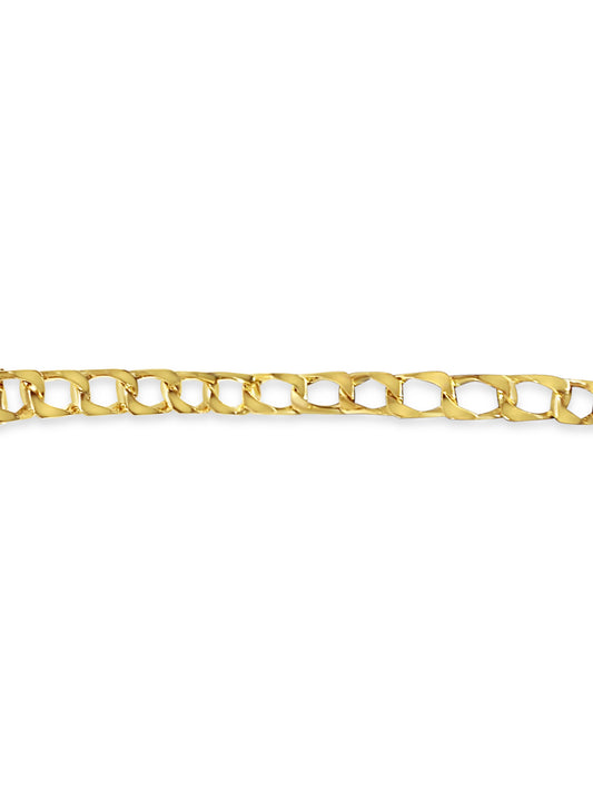 Curb Solid White/Yellow/Rose Gold Handmade Bracelet , 10mm, 6.5-10 Inch