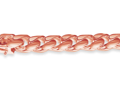 Curb Solid White/Yellow/Rose Gold Handmade Bracelet , 13mm, 6.5-10 Inch