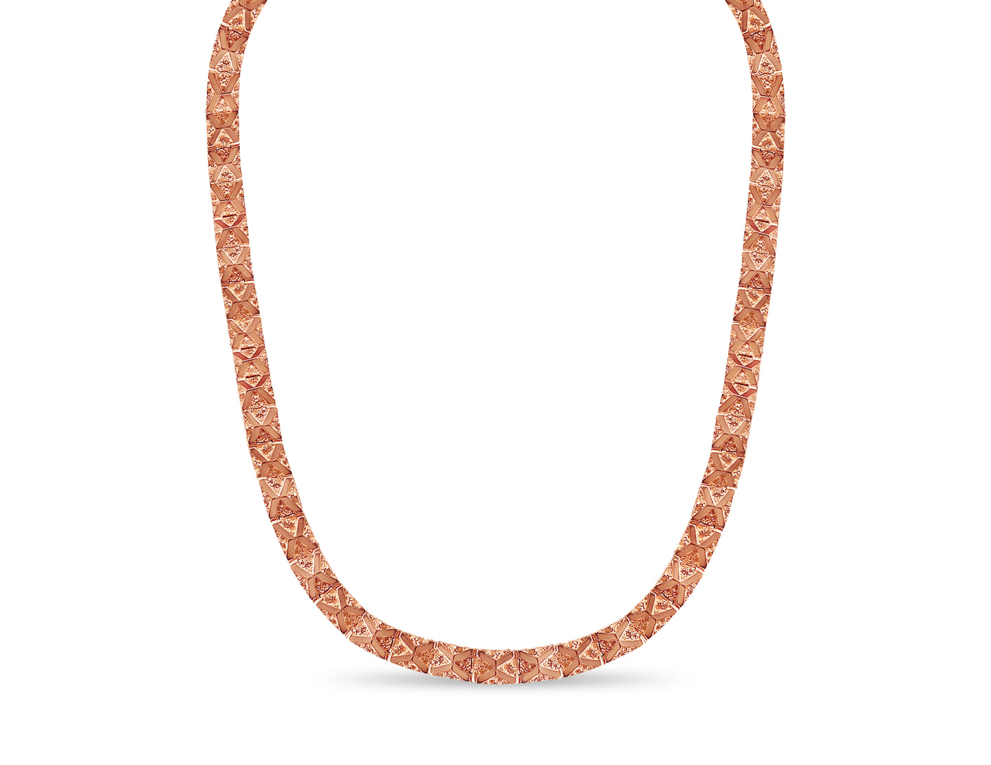 Nugget Solid White/Yellow/Rose Gold Handmade Necklace , 11mm, 16-30 Inch