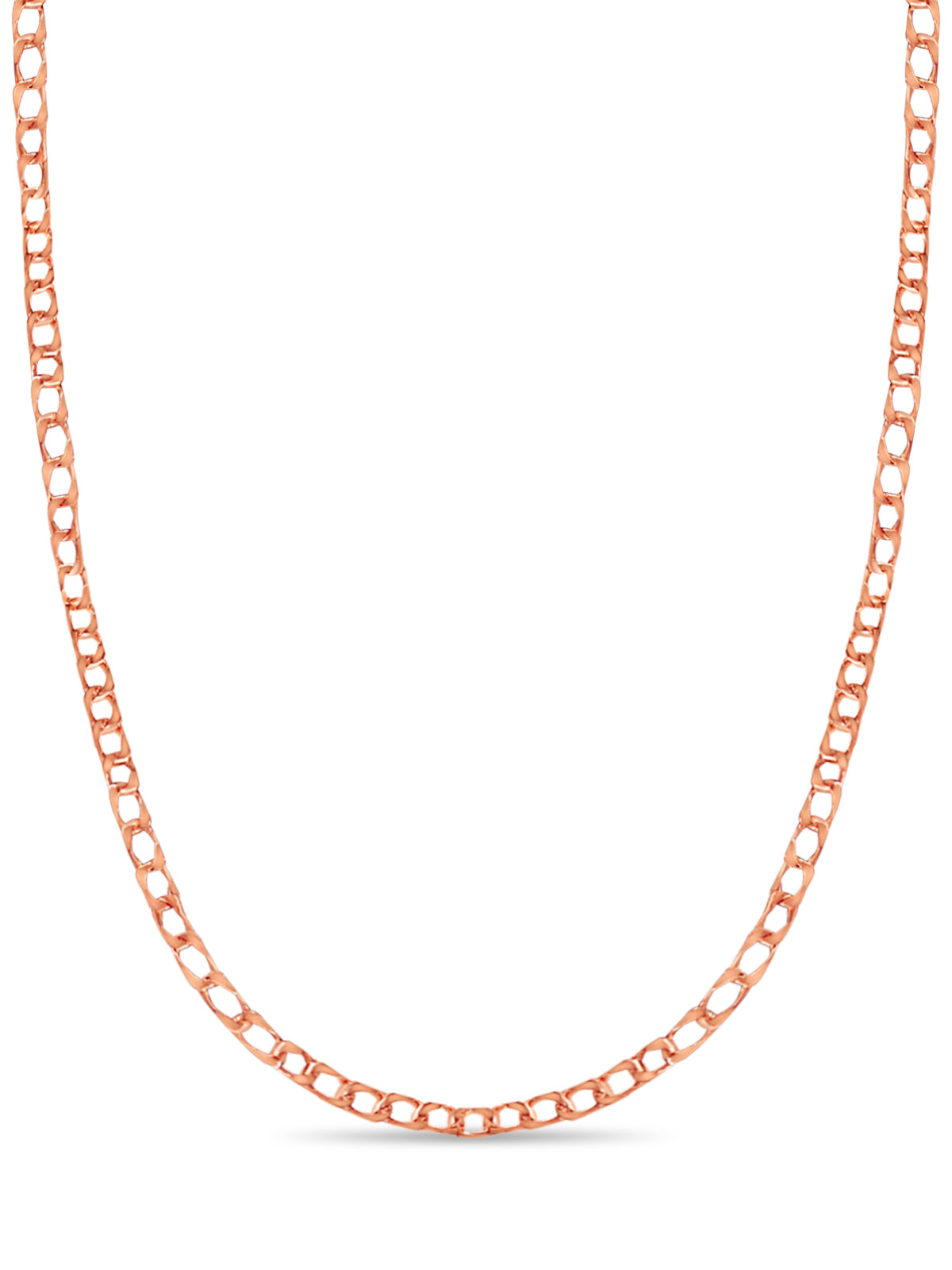 Curb Solid White/Yellow/Rose Gold Handmade Necklace , 10mm, 16-30 Inch