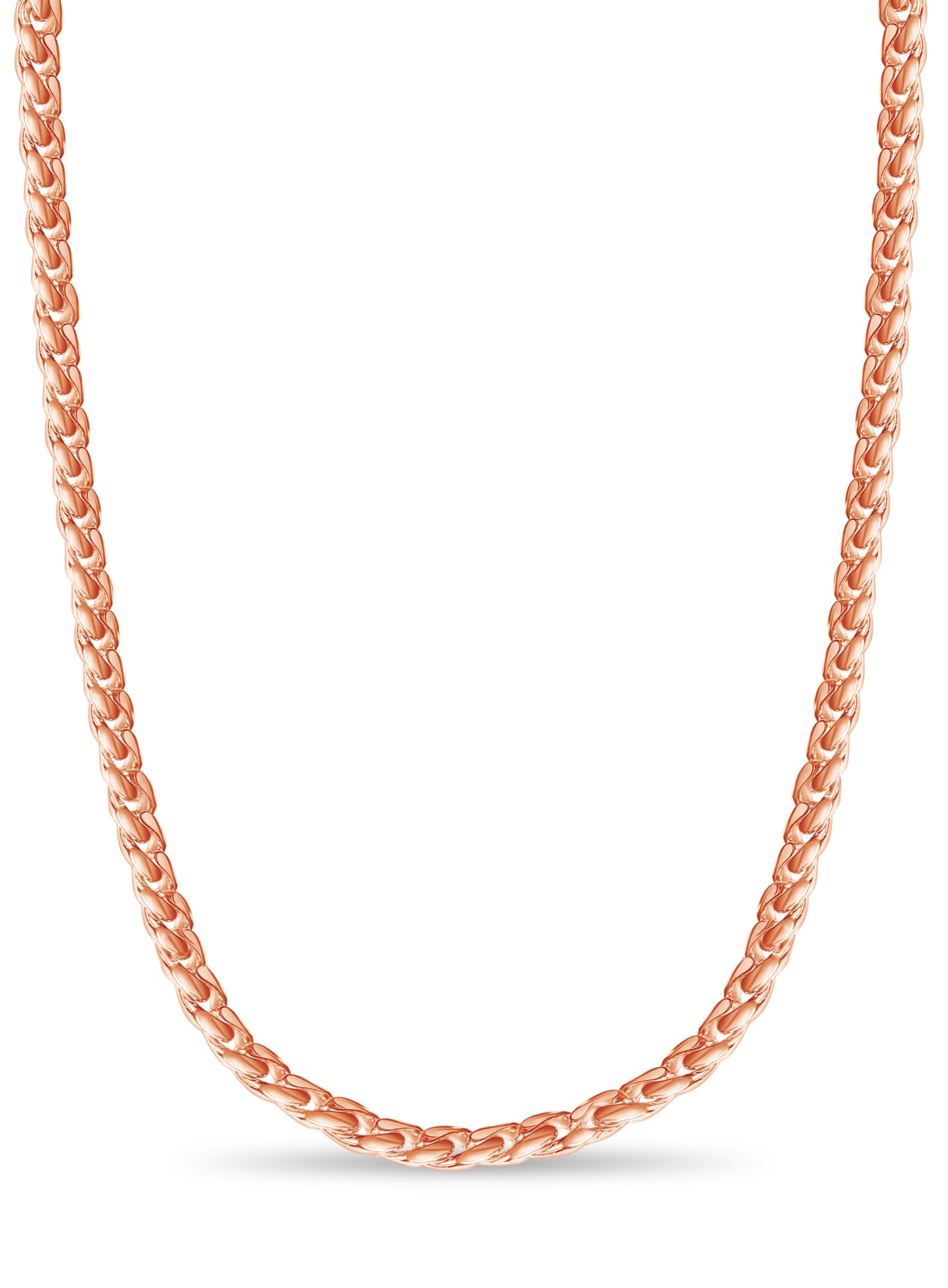 Curb Solid White/Yellow/Rose Gold Handmade Necklace , 13mm, 16-30 Inch