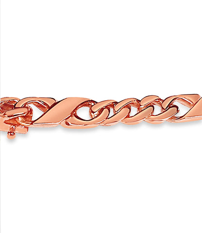 XO Curb Solid White/Yellow/Rose Gold Handmade Bracelet , 6mm, 6.5-10 Inch