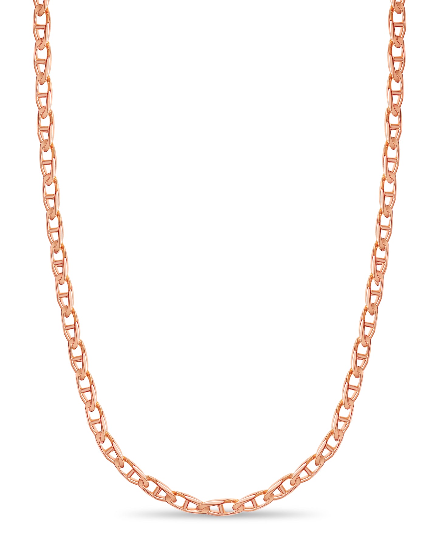 Mariner Solid White/Yellow/Rose Gold Handmade Necklace , 11mm, 16-30 Inch