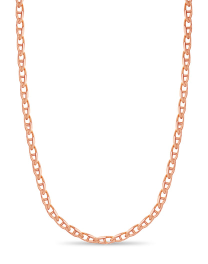 Mariner Solid White/Yellow/Rose Gold Handmade Necklace , 11mm, 16-30 Inch