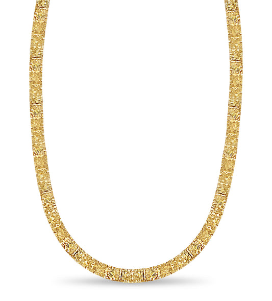 Nugget Solid White/Yellow/Rose Gold Handmade Necklace , 17mm, 16-30 Inch