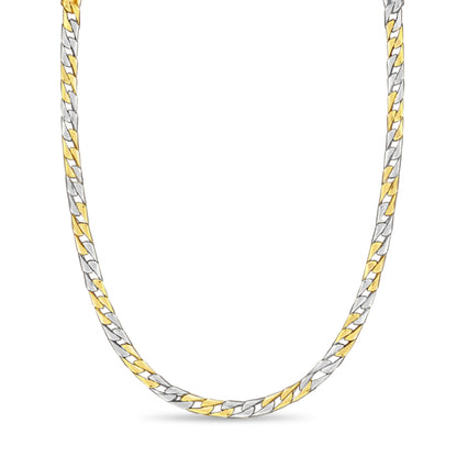 Curb Solid White/Yellow/Rose Gold Handmade Necklace , 7mm, 16-30 Inch