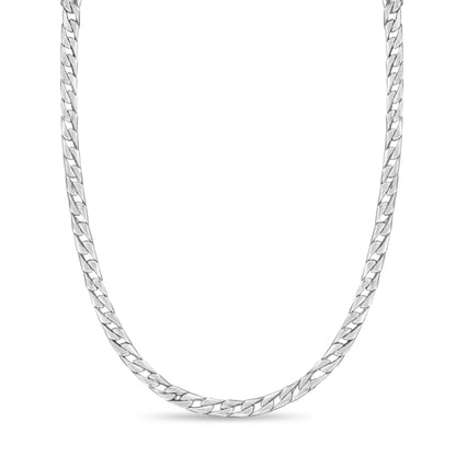 Curb Solid White/Yellow/Rose Gold Handmade Necklace , 7mm, 16-30 Inch