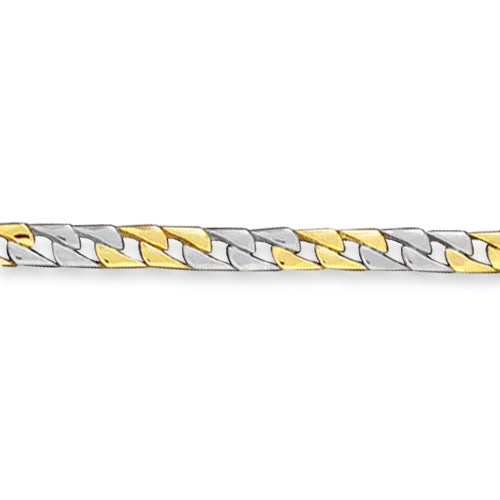 Curb Solid White/Yellow/Rose Gold Handmade Bracelet , 7mm, 6.5-10 Inch