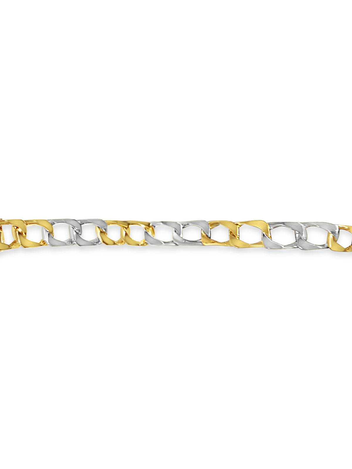 Curb Solid White/Yellow/Rose Gold Handmade Bracelet , 10mm, 6.5-10 Inch