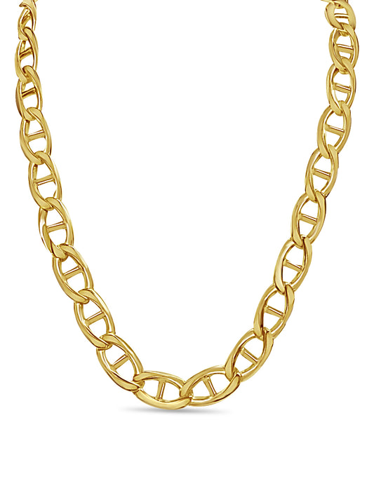 Mariner Solid White/Yellow/Rose Gold Handmade Necklace , 15mm, 16-30 Inch