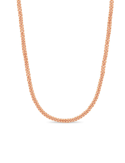 Curb Solid White/Yellow/Rose Gold Handmade Necklace , 12mm, 16-30 Inch