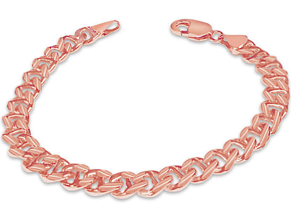 Mariner Solid White/Yellow/Rose Gold Handmade Bracelet , 9mm, 6.5-10 Inch