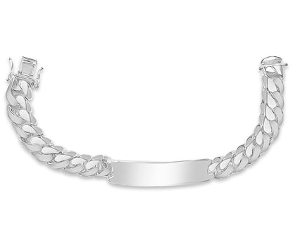 ID Curb Solid White/Yellow/Rose Gold Handmade Bracelet , 13mm, 6.5-10 Inch