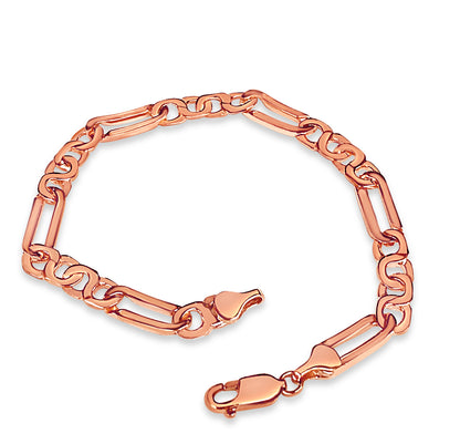 Figaro Infinity Solid White/Yellow/Rose Gold Handmade Bracelet , 6mm, 6.5-10 Inch