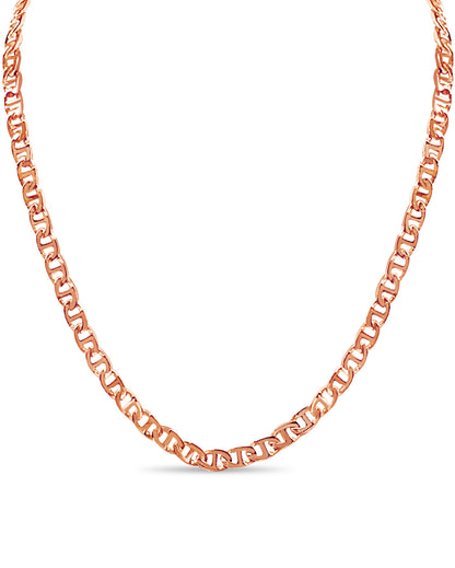 Mariner Solid White/Yellow/Rose Gold Handmade Necklace , 7mm, 16-30 Inch