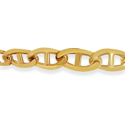 Anchor Mariner Solid White/Yellow/Rose Gold Handmade Bracelet , 9mm, 6.5-10 Inch