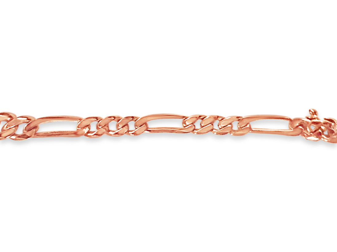 Figaro Solid White/Yellow/Rose Gold Handmade Necklace , 5mm, 16-30 Inch