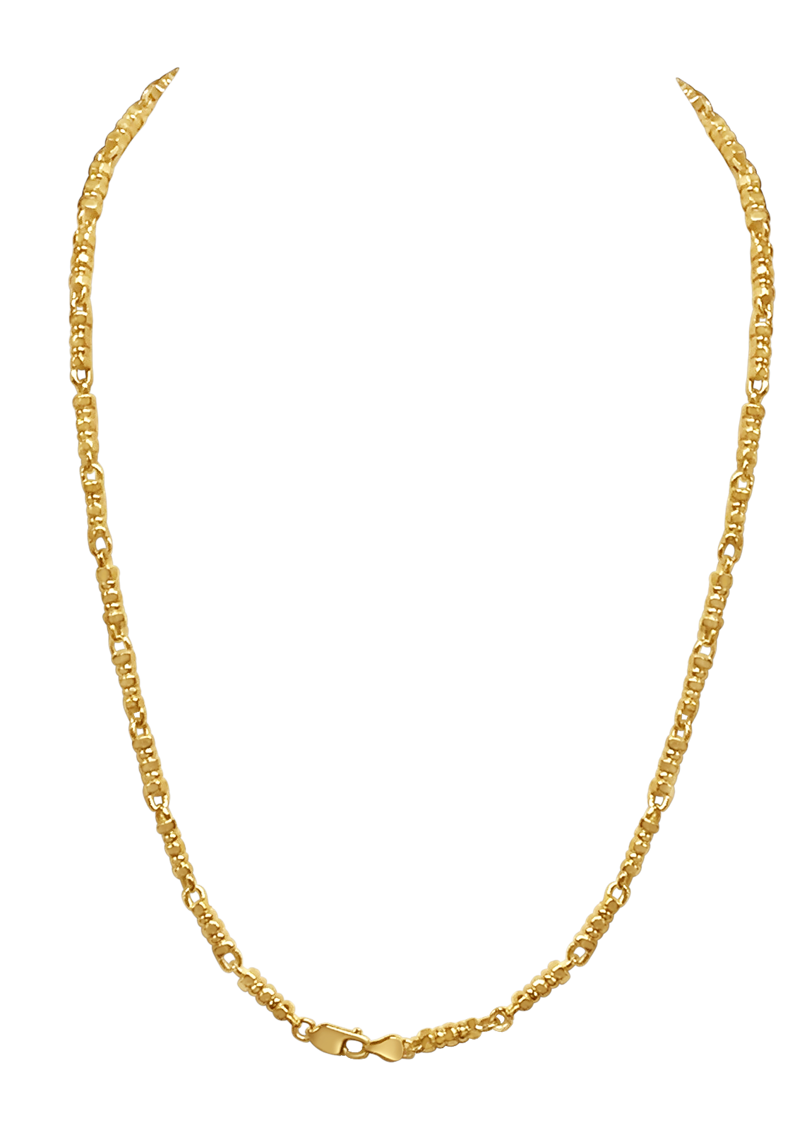 Bead Solid White/Yellow/Rose Gold Handmade Necklace , 5mm, 16-30 Inch