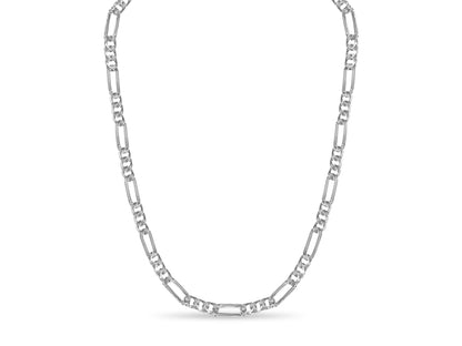 Figaro Solid White/Yellow/Rose Gold Handmade Necklace , 8mm, 16-30 Inch