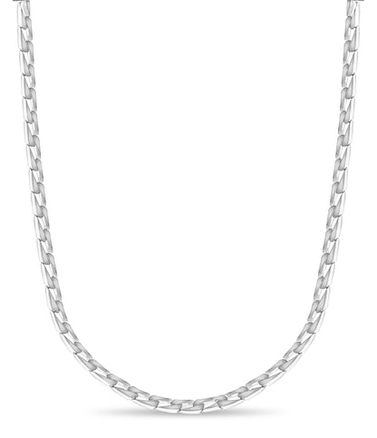 Curb Solid White/Yellow/Rose Gold Handmade Necklace , 9mm, 16-30 Inch