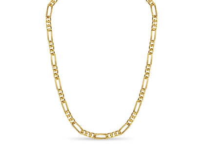 Figaro Solid White/Yellow/Rose Gold Handmade Necklace , 8mm, 16-30 Inch