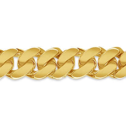 Miami Cuban Solid White/Yellow/Rose Gold Handmade Bracelet , 13mm, 6.5-10 Inch