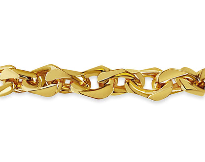 Fancy Rolo Solid White/Yellow/Rose Gold Handmade Bracelet , 10mm, 6.5-10 Inch