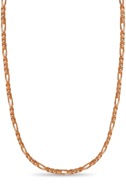 Figaro Solid White/Yellow/Rose Gold Handmade Necklace , 5mm, 16-30 Inch
