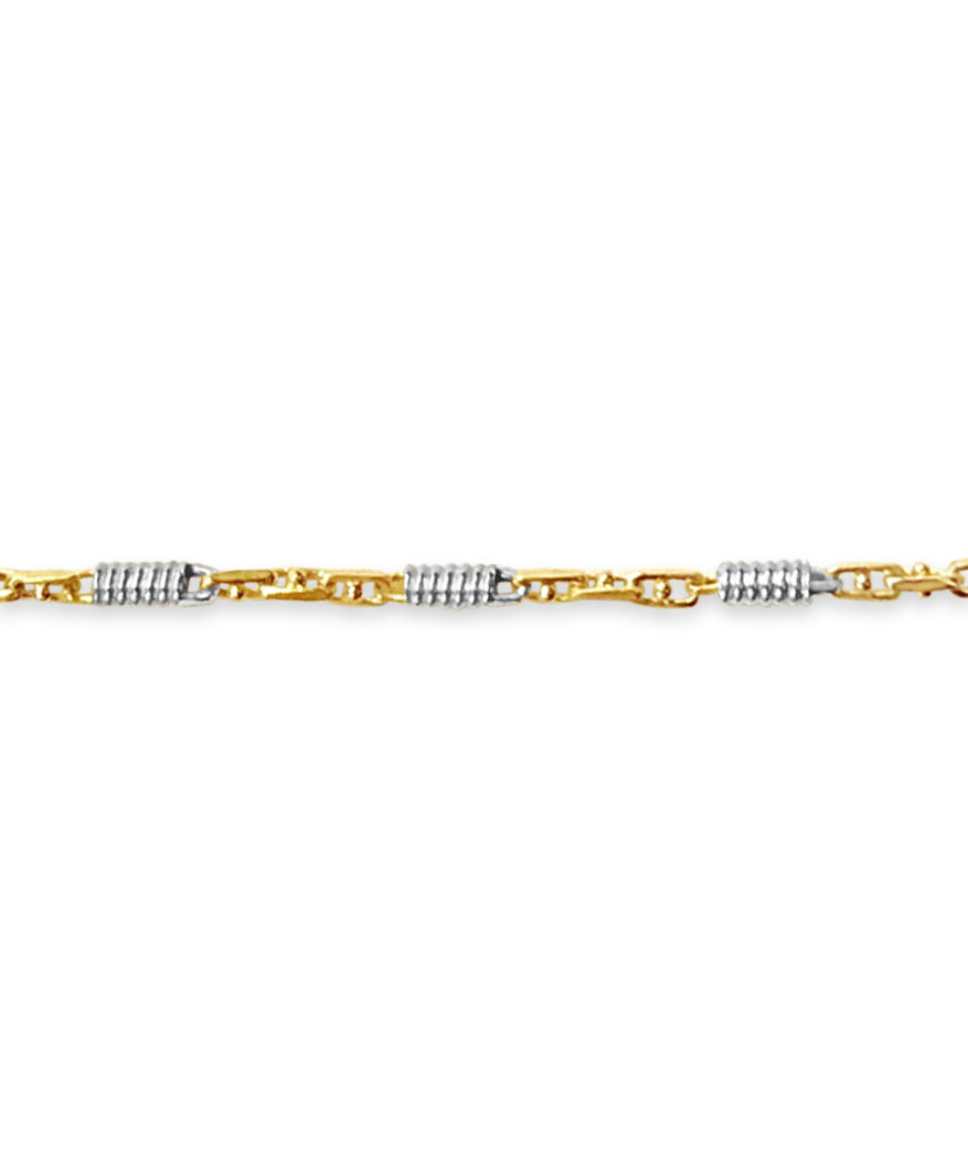 Spiral Tube Solid White/Yellow/Rose Gold Handmade Bracelet , 5mm, 6.5-10 Inch