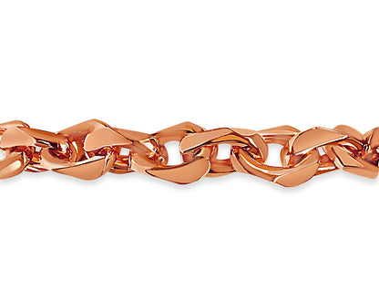 Fancy Rolo Solid White/Yellow/Rose Gold Handmade Bracelet , 10mm, 6.5-10 Inch