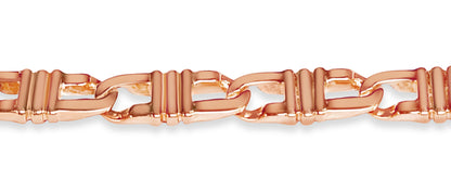 Flat Solid White/Yellow/Rose Gold Handmade Bracelet , 7mm, 6.5-10 Inch