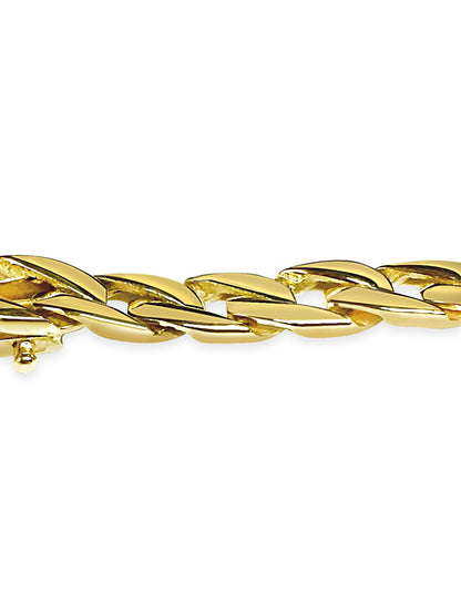 Curb Solid White/Yellow/Rose Gold Handmade Bracelet , 7mm, 6.5-10 Inch