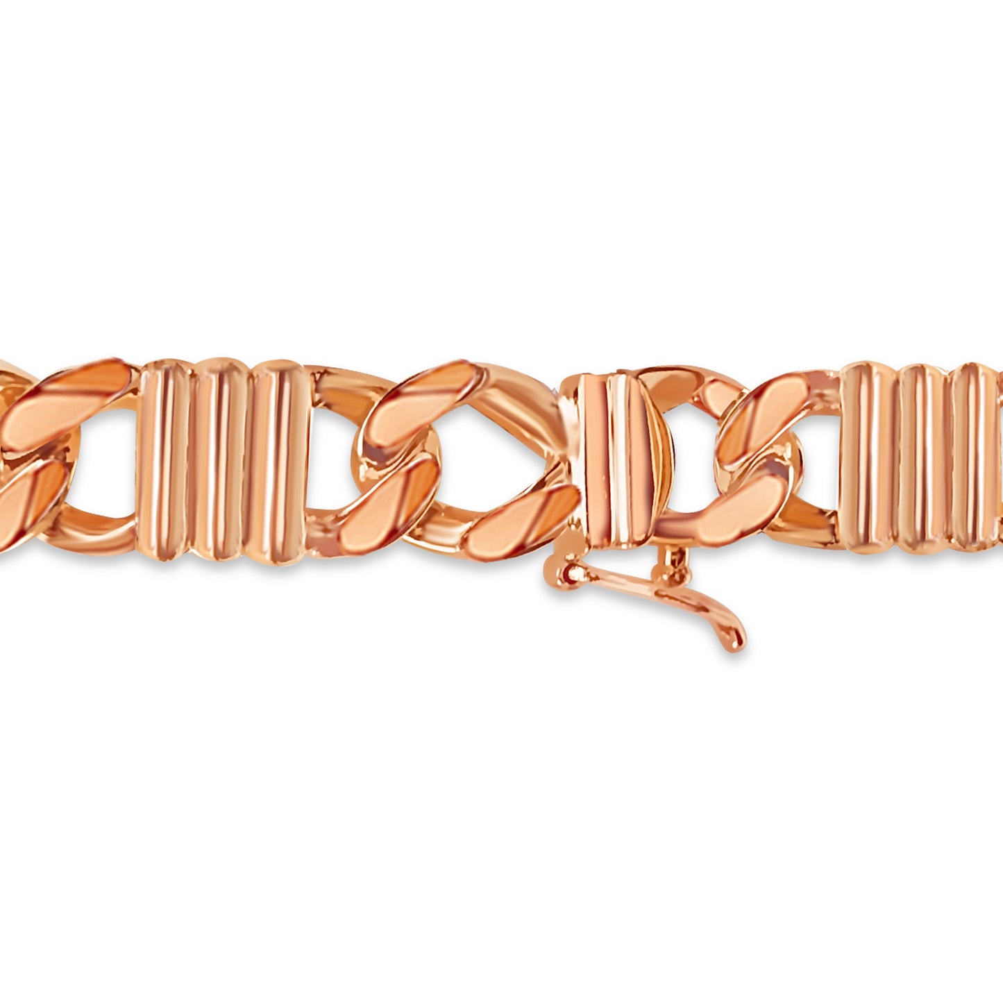 Curb Solid White/Yellow/Rose Gold Handmade Bracelet , 9mm, 6.5-10 Inch