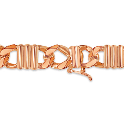 Curb Solid White/Yellow/Rose Gold Handmade Bracelet , 9mm, 6.5-10 Inch