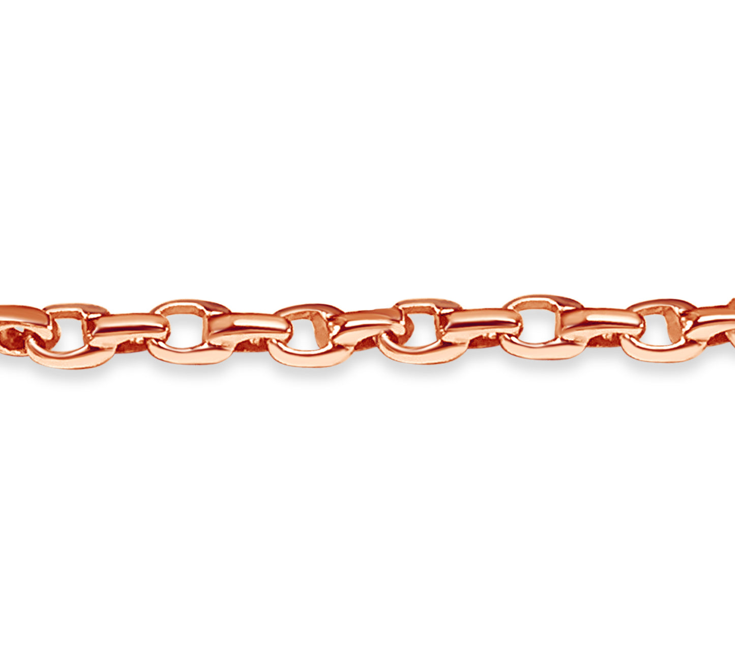 Fancy Rolo Solid White/Yellow/Rose Gold Handmade Bracelet , 6mm, 6.5-10 Inch